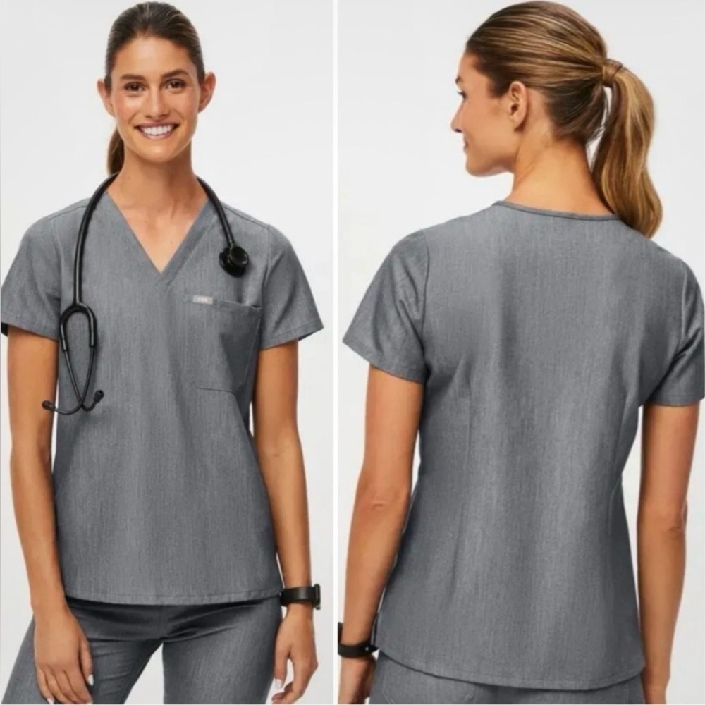 FIGS Short Sleeves Catarina One Pocket Scrubs Top L blouse medical hospital